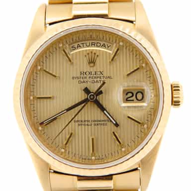 Mens Rolex 18K Gold Day-Date President Champagne  18238 (SKU W120442NMT)