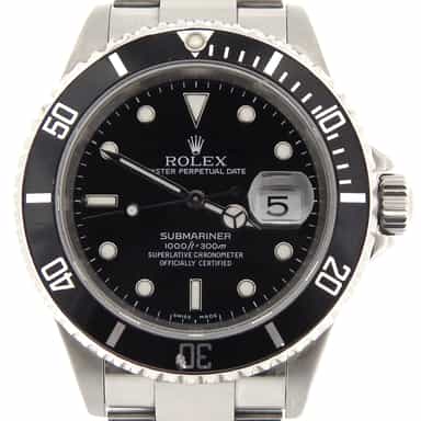 Mens Rolex Stainless Steel Submariner Black  16610T (SKU D695103NNBCMT)