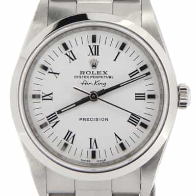 Mens Rolex Stainless Steel Air-King White Roman 14000M (SKU Z105019NCMT)