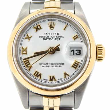 Ladies Rolex Two-Tone Datejust White Roman 69163 (SKU U994794NJUBMT)