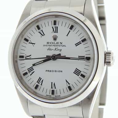 Mens Rolex Stainless Steel Air-King White Roman 14000 (SKU A366537NOYSCMT)