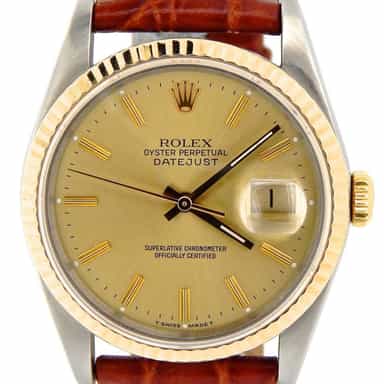 Mens Rolex Two-Tone 18K/SS Datejust Champagne  16233 (SKU L971975NBRNBCMT)
