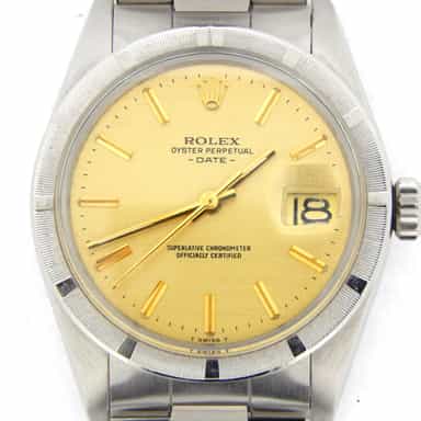 Mens Rolex Stainless Steel Date Gold Linen 1501 (SKU 5589245MT)