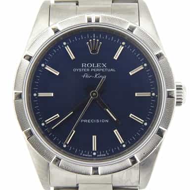 Mens Rolex Stainless Steel Air-King Watch Ref. 14010 with Blue Dial (SKU N554626MCMT)
