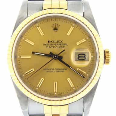 Mens Rolex Two-Tone 18K/SS Datejust Champagne  16233 (SKU R952591MT)