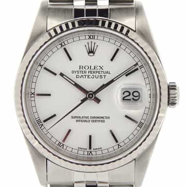 Mens Rolex Stainless Steel Datejust White  16234 (SKU U382324MT)