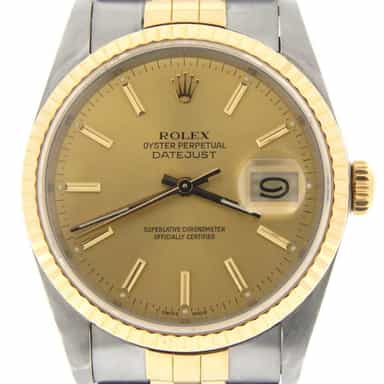 Mens Rolex Two-Tone 18K/SS Datejust Champagne  16233 (SKU L558159MT)