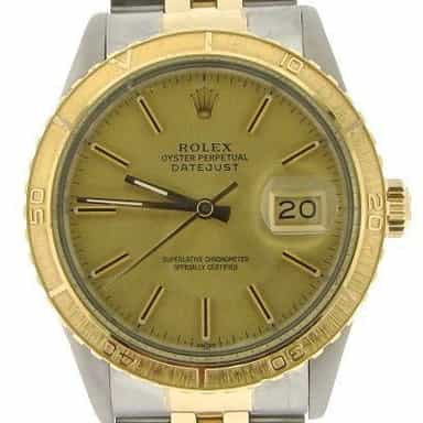 Mens Rolex Two-Tone Datejust Turn-O-Graph Champagne  16253 (SKU 8630711NBMT)