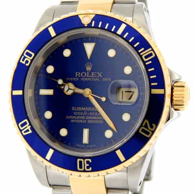 Mens Rolex Two-Tone 18K/SS Submariner Blue  16613 (SKU K468759MT)