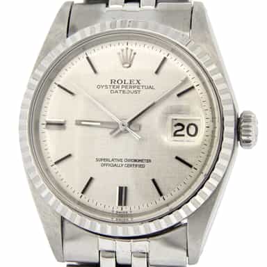 Mens Rolex Stainless Steel Datejust Silver Linen  1603 (SKU 3035488MT)