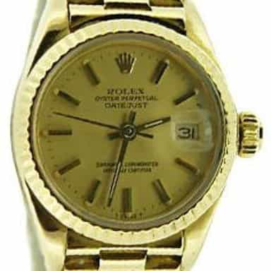 Ladies Rolex 18K Yellow Gold Datejust President Champagne  6917 (SKU 7231144MT)