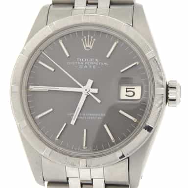 Mens Rolex Stainless Steel Date Watch 1501 with Slate Gray Dial (SKU 3914142MT)