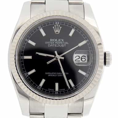 Mens Rolex Stainless Steel Datejust Black  116234 (SKU D947753MT)