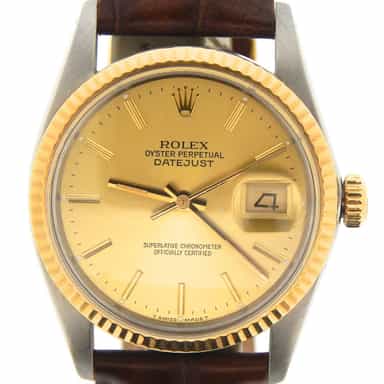 Mens Rolex Two-Tone Datejust Champagne 16013 (SKU 9780425BRMT)