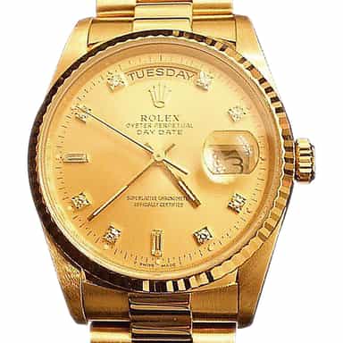 Mens Rolex 18K Gold Day-Date President Champagne Diamond 18238 (SKU 9351111MT)