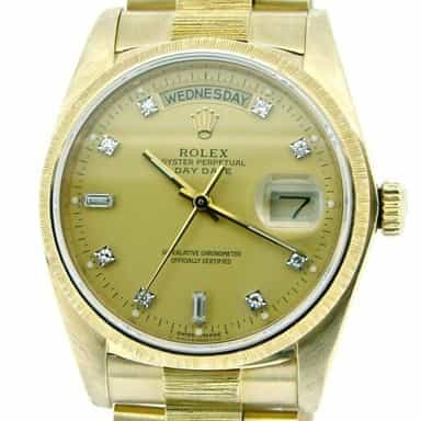 Mens Rolex 18K Gold Day-Date President Champagne Diamond 18078 (SKU 8220758MT)