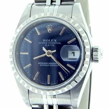 Ladies Rolex Stainless Steel Date Blue  69240 (SKU W2812613NMT)