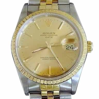 Mens Rolex Two-Tone 18K/SS Date Champagne  15223 (SKU X279076MT)
