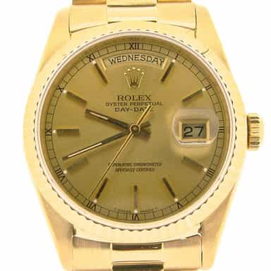 Mens Rolex 18K Gold Day-Date President Champagne  18038 (SKU L394651NMT)