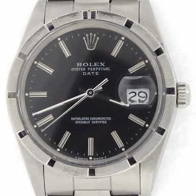 Mens Rolex Stainless Steel Date Black  15010 (SKU R162279NMT)