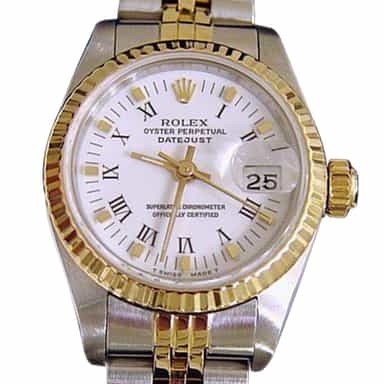 Ladies Rolex Two-Tone 18K/SS Datejust White Roman 69173 (SKU 9818255MT)