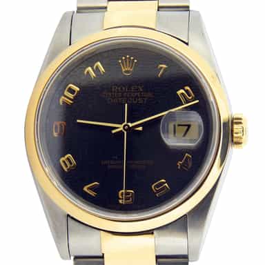 Mens Rolex Two-Tone Datejust Slate Arabic 16203 (SKU 16203SLATEAMT)