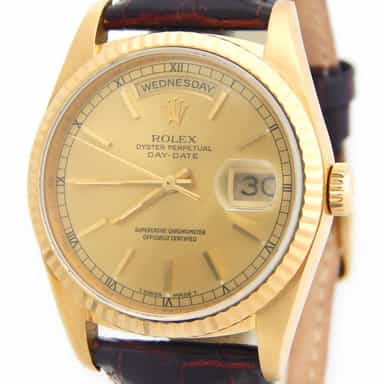 Mens Rolex 18K Gold Day-Date 18238 (SKU 18238CHAMPLAMT)