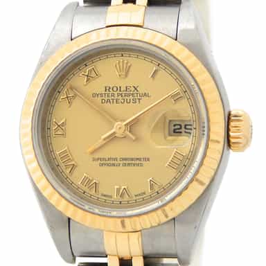 Ladies Rolex Two-Tone 18K/SS Datejust Gold Roman Dial 79173 (SKU K439992gramt)