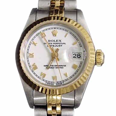 Ladies Rolex Two-Tone 18K/SS Datejust White Roman 69173 (SKU 9113850MT)