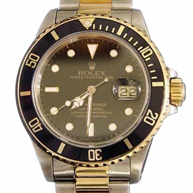 Mens Rolex Two-Tone 18K/SS Submariner Black 16803 (SKU R247153MT)