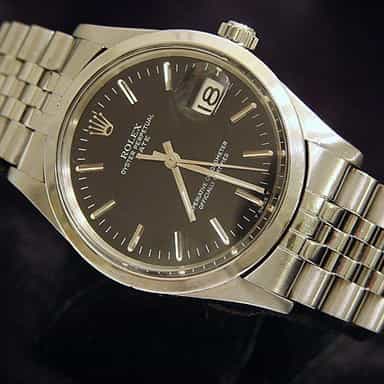 Mens Rolex Stainless Steel Date Black  15000 (SKU B6765992MT)