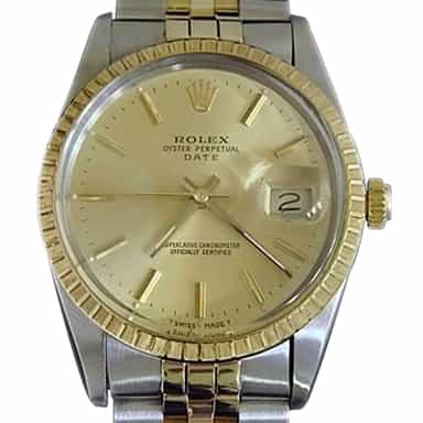 Mens Rolex Two-Tone Date Champagne 15053 (SKU 9022040MT)