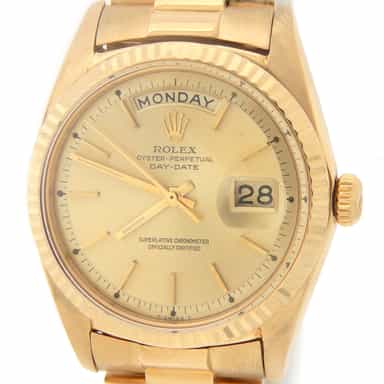 Mens Rolex 18K Gold Day-Date President Champagne 1803 (SKU 1939064AMT)