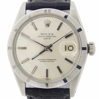 Mens Rolex Stainless Steel Date Watch Vintage 1501 with Black Strap (SKU 1762667LBLAMT)