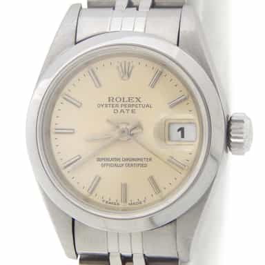 Ladies Rolex Stainless Steel Date Silver  69160 (SKU W603231AMT)