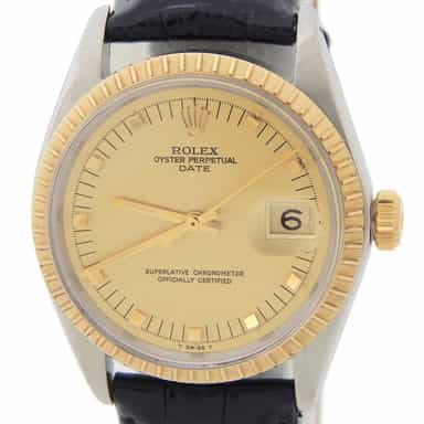 Mens Rolex Two-Tone Date Watch Champagne Dial 1505 (SKU 2247002AMT)