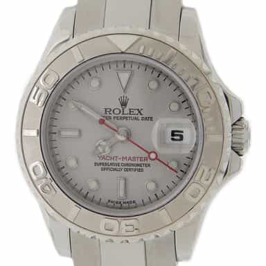 Ladies 29mm Rolex Stainless Steel Platinum Yacht-Master Watch 169622 (SKU M818604AMT)