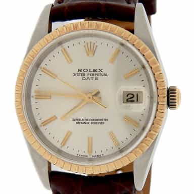 Mens Rolex Two-Tone 18K/SS Date 15223 Silver Dial (SKU A714427BRAMT)