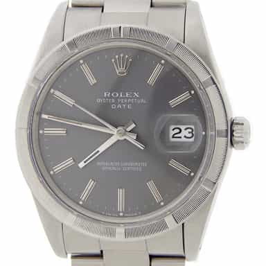 Mens Rolex Stainless Steel Date Slate Gray 15010 (SKU R762279AMT)