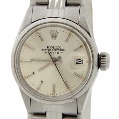 Ladies Rolex Date Ref. 6516 Stainless Steel Silver Dial Watch (SKU 2414686AMT)