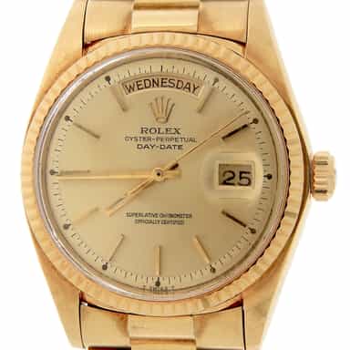 Mens Rolex 1803 18K Gold Day-Date President Watch Champagne Dial (SKU 4176151AMT)