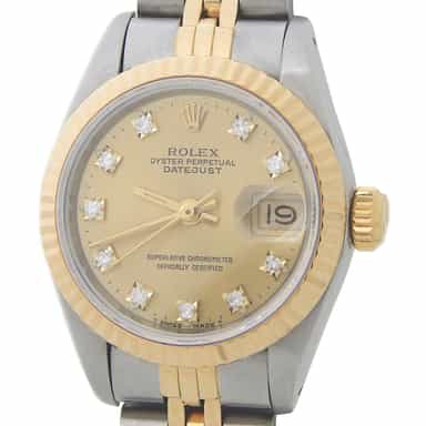 Ladies Rolex Two-Tone Datejust Watch 69173 Factory Diamond Dial (SKU 9019768GAMT)