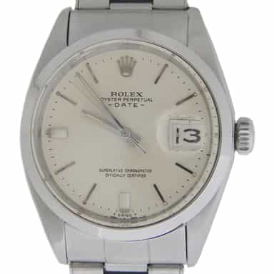 Mens Rolex Stainless Steel Date Model 1500 Watch with Silver Dial (SKU 1771825AMT)