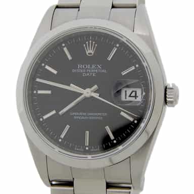 Mens Rolex Stainless Steel 15200 Date Watch with Black Dial (SKU K358348FPAMT)