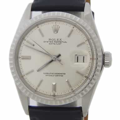 Mens Rolex Stainless Steel 1603 Datejust with Silver Dial (SKU 2565033AMT)