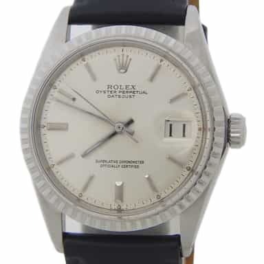 Mens Rolex Stainless Steel 1603 Datejust with Silver Dial (SKU 2565033AMT)
