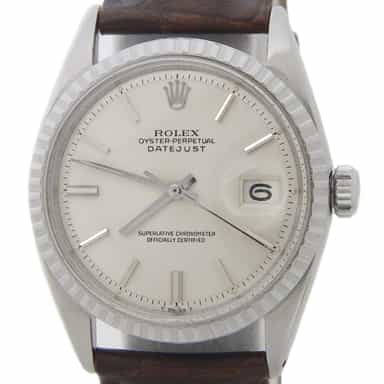 Mens Vintage Rolex Stainless Steel Datejust Silver Ref. 1603 (SKU 965023AMT)