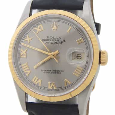 Mens Rolex Two-Tone 18K/SS Datejust Slate Roman 16233 (SKU T991968BAMT)