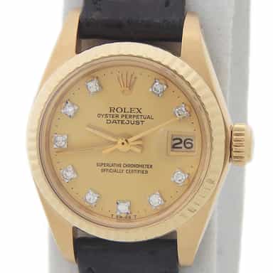 Ladies Rolex 18K Yellow Gold Datejust Champagne Diamond Dial 6917 (SKU 7318201AMT)