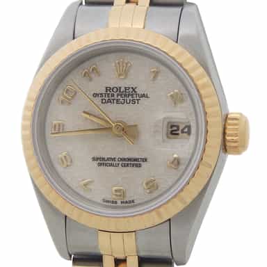 Ladies Rolex Two-Tone 18K/SS Datejust Ivory Arabic 69173 (SKU T441153AMT)